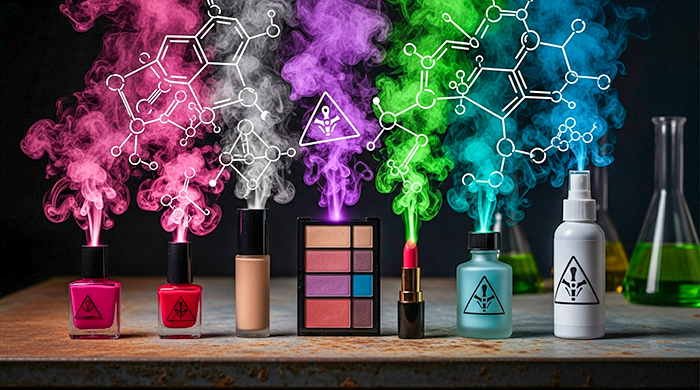 سم‌زدایی از کیف آرایش: ۵ ماده شیمیایی پنهان که سلامت شما را تهدید می‌کنند (راهنمای جامع گذار به زیبایی سبز)